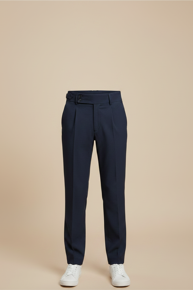 Pantalon Chino Bleu Marine Plissé Élégant Enfant - Gabardine - vue 3