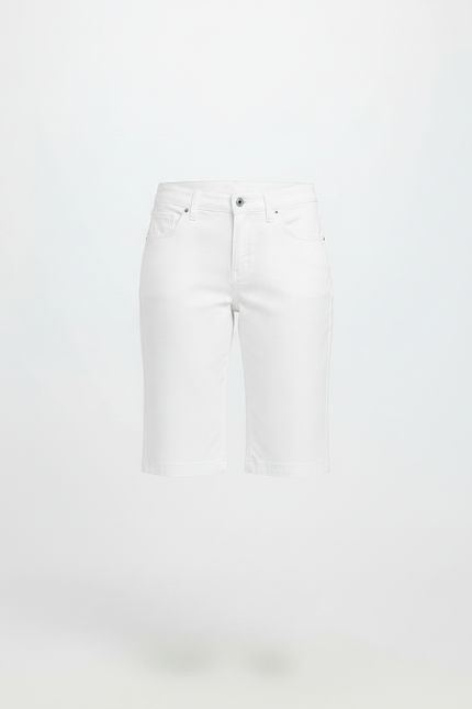Pantalon Chino Femme Blanc Taille Haute Coupe Droite - Coton - vue 3