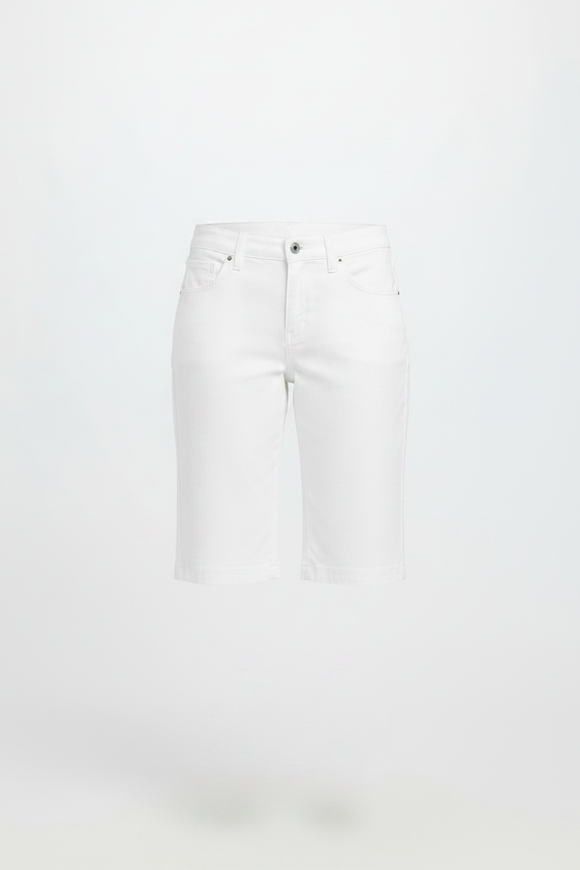 Pantalon Chino Femme Blanc Taille Haute Coupe Droite - Coton - vue 3