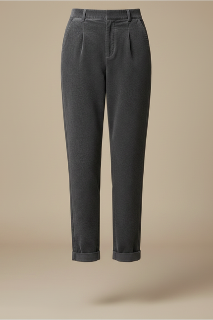 Pantalon Chino Femme Gris - Cordé - vue 3