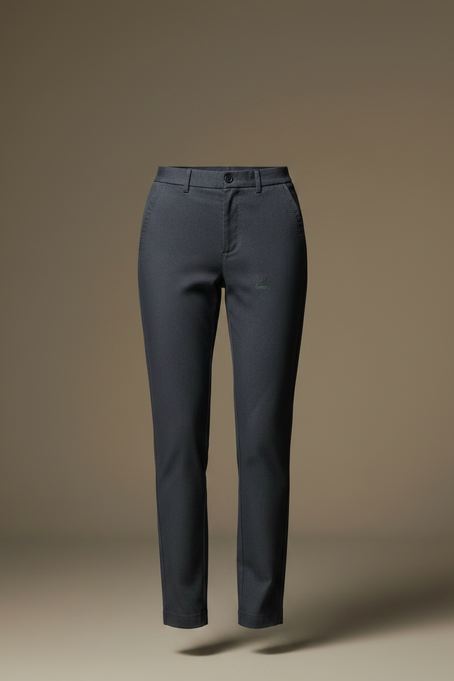 Pantalon Chino Gris Foncé Coupe Droite Élégant Femme - Gabardine - vue 3