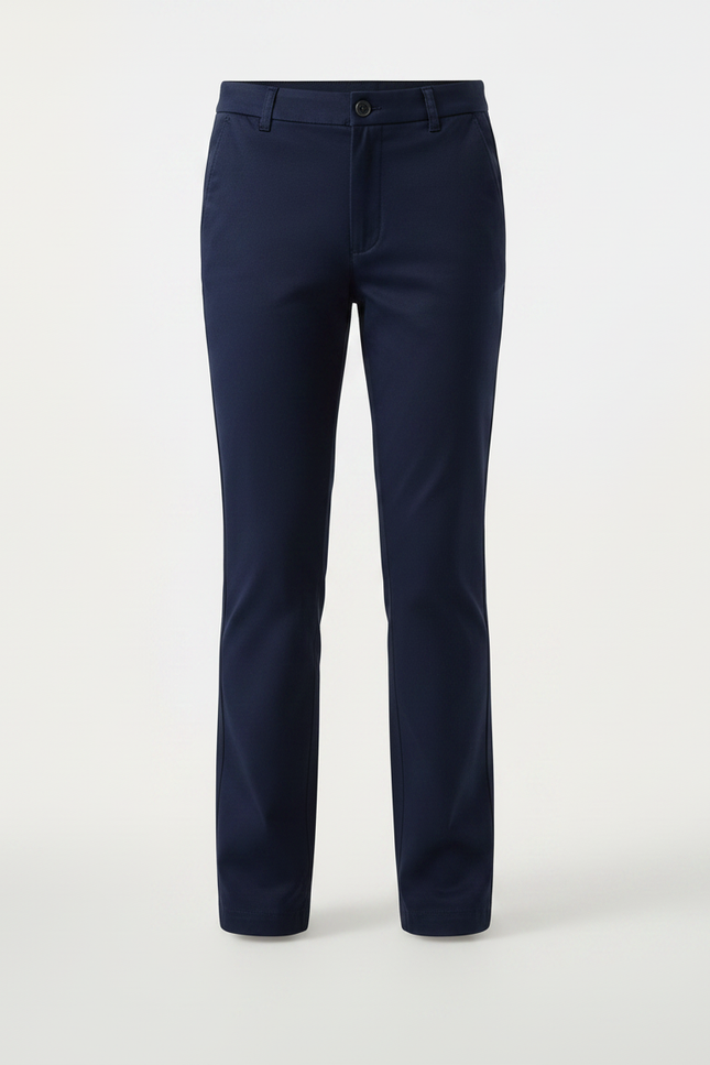 Pantalon Chino Bleu Marine Coton Droit Classique Fille - vue 3