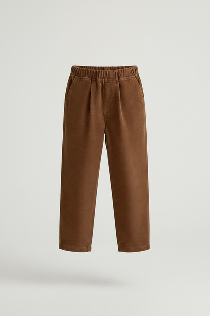 Pantalon Chino Garçon Marron Coupe Ample - Cordé - vue 3