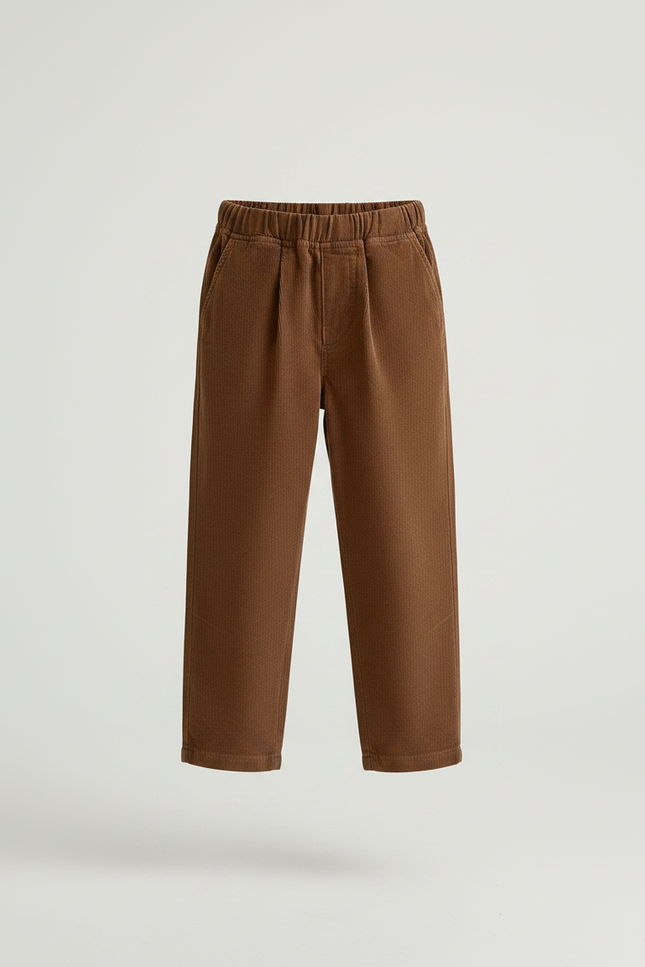 Pantalon Chino Garçon Marron Coupe Ample - Cordé - vue 3