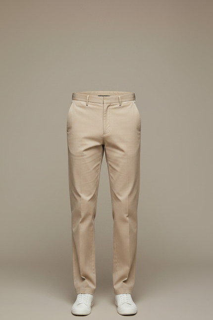 Pantalon Chino Beige Clair Droit Décontracté Homme - Coton - vue 3