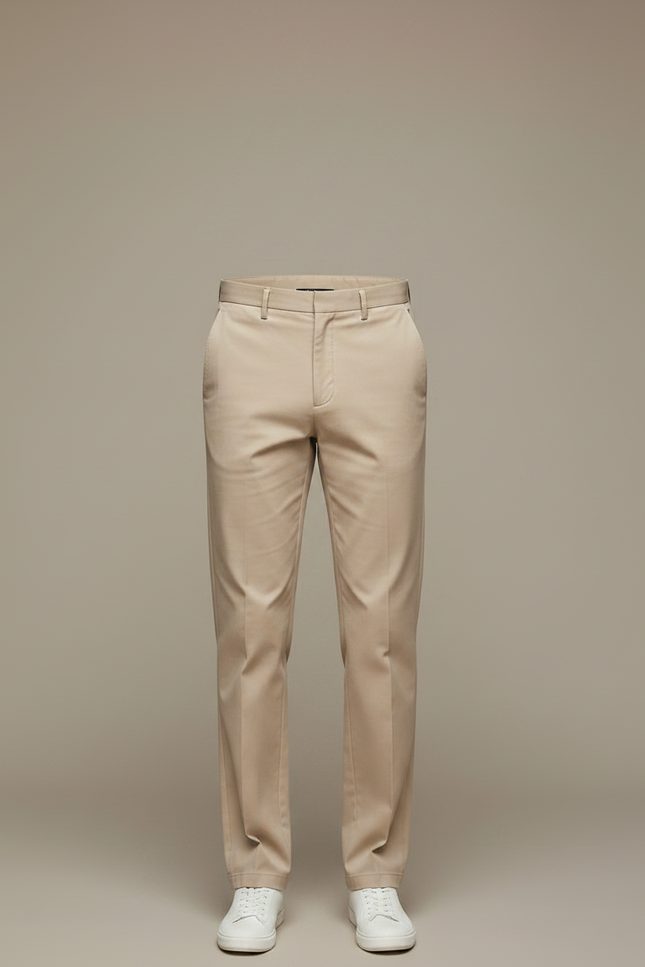 Pantalon Chino Beige Clair Droit Décontracté Homme - Coton - vue 3