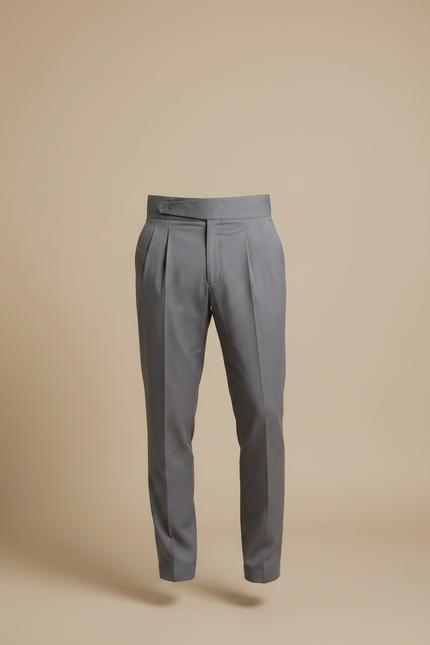 Pantalon Chino Gris Plissé Élégant Homme - Gabardine - vue 3