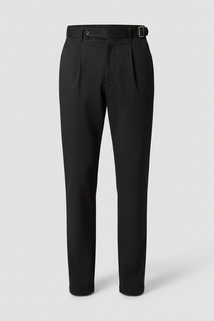 Pantalon Chino Noir Plissé Élégant Homme - Gabardine - vue 3