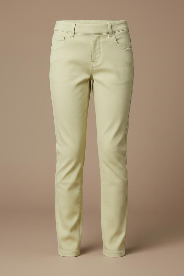 Pantalon Chino Vert Pâle Coton Slim Fille - vue 3