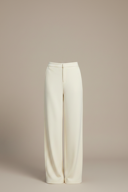 Pantalon Chino Beige Ample Laine Acétate Épais Hiver - vue 3