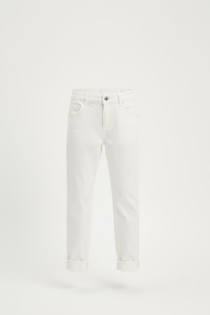 Pantalon Chino Blanc Droit Enfant Coton Décontracté - vue 3