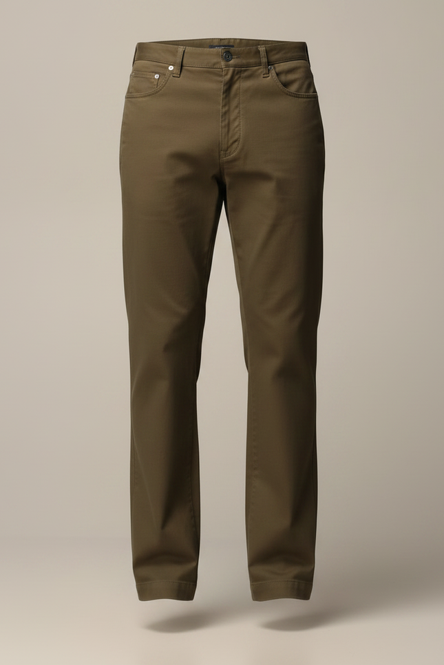 Pantalon Chino Kaki Coton Droit Classique Homme - vue 3