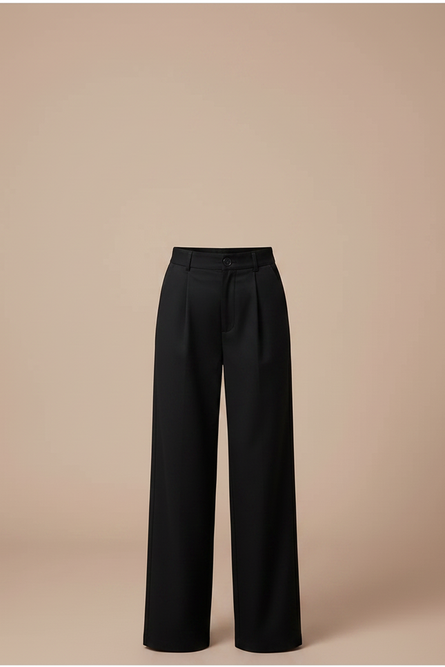 Pantalon Chino Noir Ample Fluide Élégant Fille - Polyester - vue 3