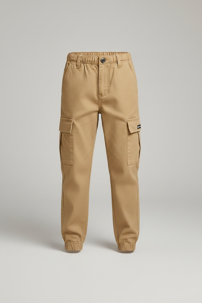 Pantalon Chino Beige Cargo Coton Garçon Décontracté - vue 3