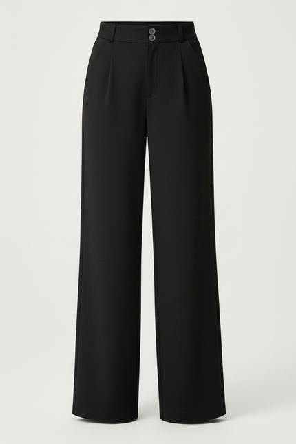 Pantalon Chino Noir Ample Droit Élégant Fille - Gabardine - vue 3