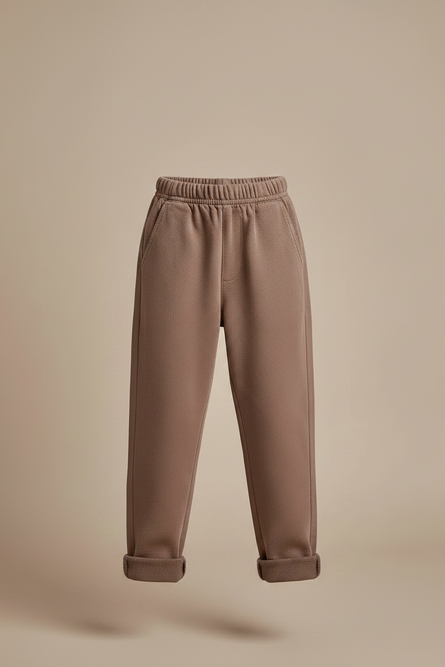 Pantalon Chino Marron Ample Coton Décontracté Enfant - Molleton - vue 3
