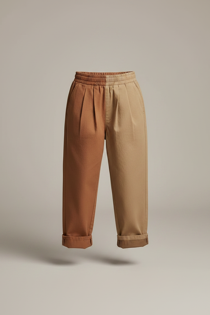 Pantalon Chino Bicolore Ample Coton Enfant - Multicolore - vue 3