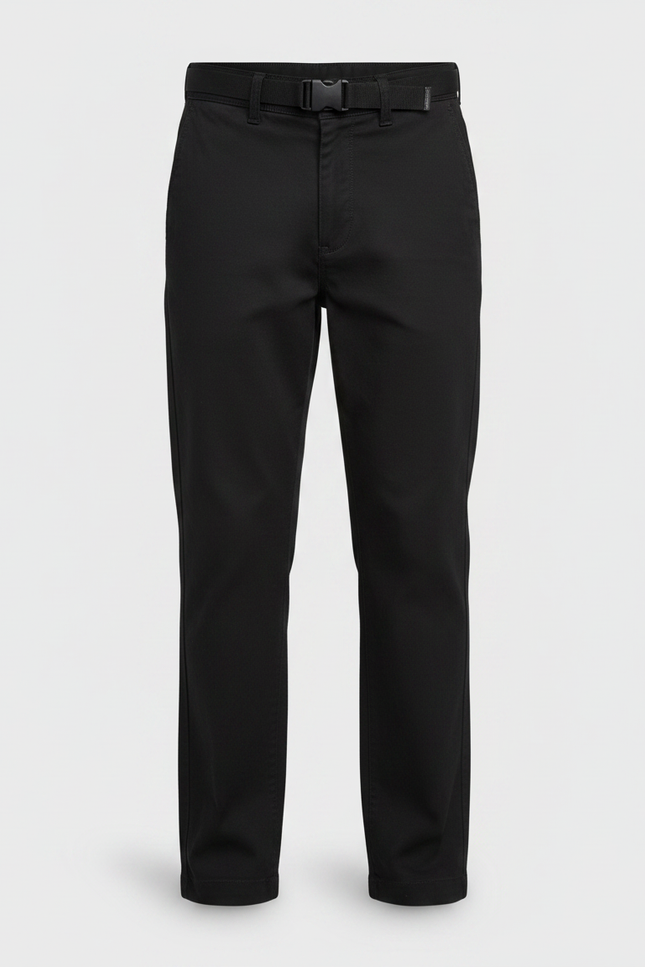 Pantalon Chino Noir Coton Décontracté Ceinturé Garçon - vue 3