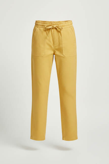Pantalon Chino Jaune Moutarde Droit Coton Fille - vue 3
