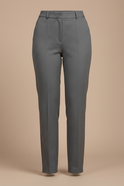 Pantalon Chino Gris Slim Élégant Femme Droit - Gabardine - vue 3