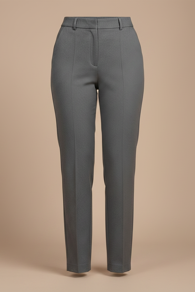 Pantalon Chino Gris Slim Élégant Femme Droit - Gabardine - vue 3