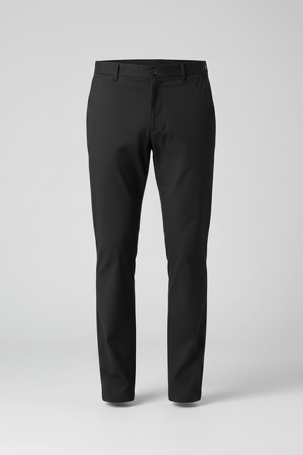 Pantalon Chino Homme Noir Droit Élégant Coton - vue 3