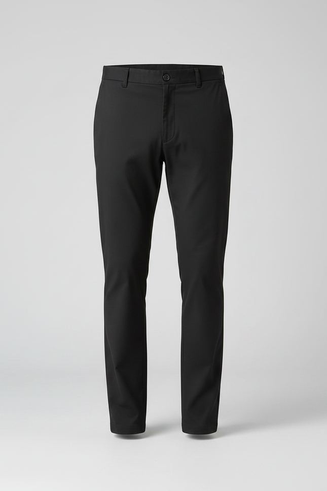 Pantalon Chino Homme Noir Droit Élégant Coton - vue 3