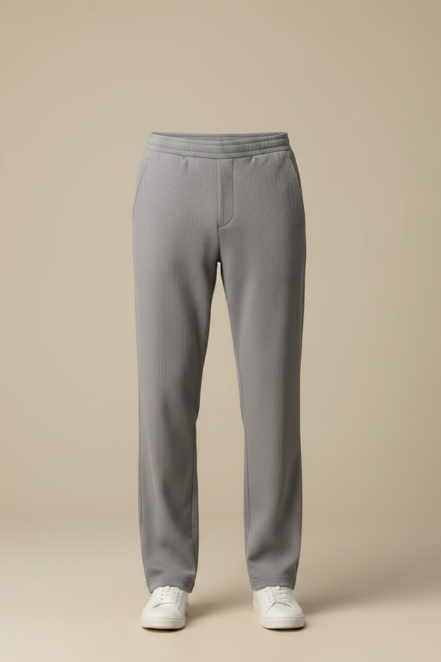 Pantalon Chino Gris Droit Décontracté Homme Coton - Maille - vue 3