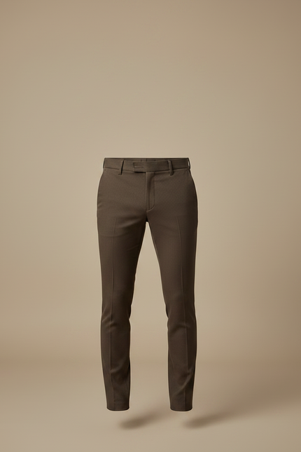 Pantalon Chino Marron Slim Rayé Élégant Homme - Gabardine - vue 3