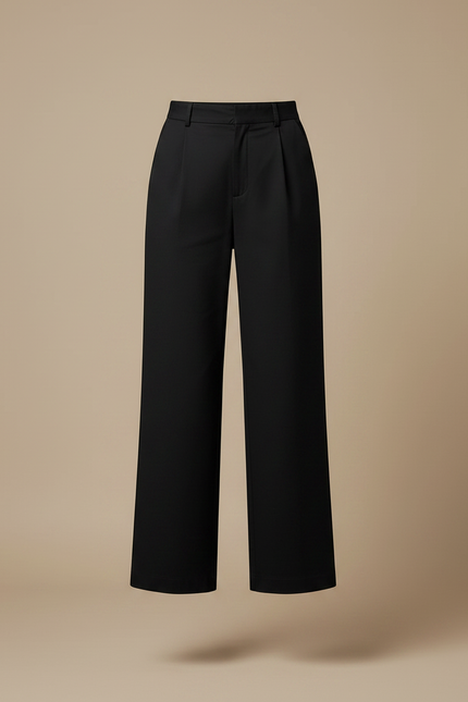 Pantalon Chino Femme Noir Droit Coton - vue 3