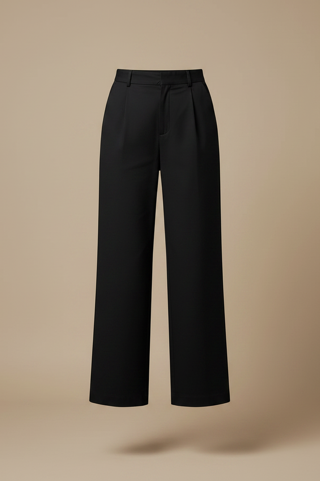 Pantalon Chino Femme Noir Droit Coton - vue 3
