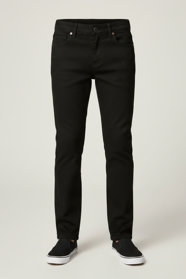 Pantalon Chino Noir Coton Droit Classique Garçon - vue 3