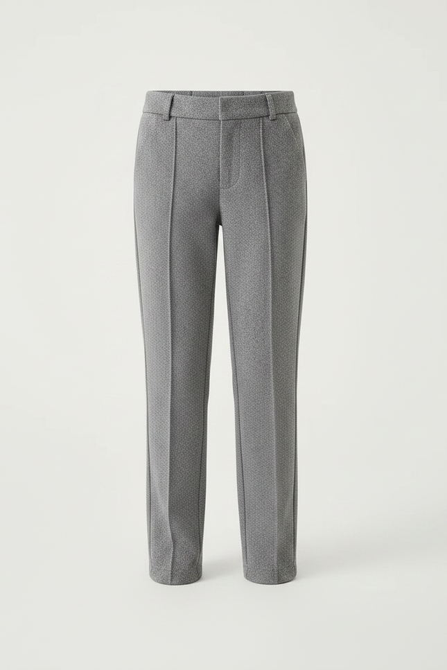 Pantalon Chino Gris Enfant Droit Décontracté Texturé - Laine - vue 3