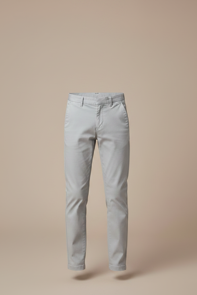 Pantalon Chino Gris Clair Coupe Droite Confortable Enfant - Gabardine - vue 3