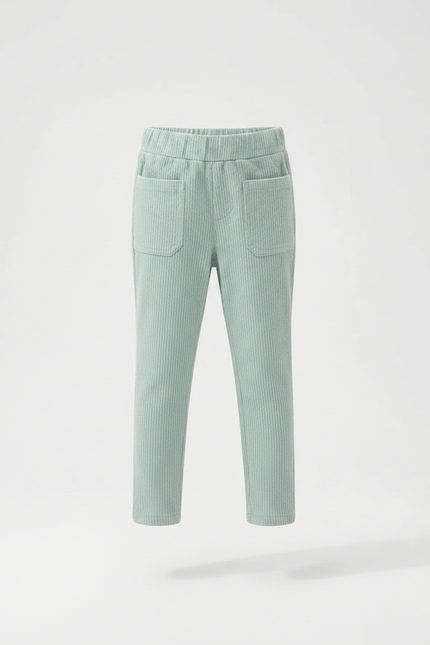 Pantalon Chino Vert Côtelé Confortable Enfant - Cordé - vue 3