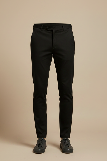Pantalon Chino Noir Slim Homme Business Élégant Coton - vue 3