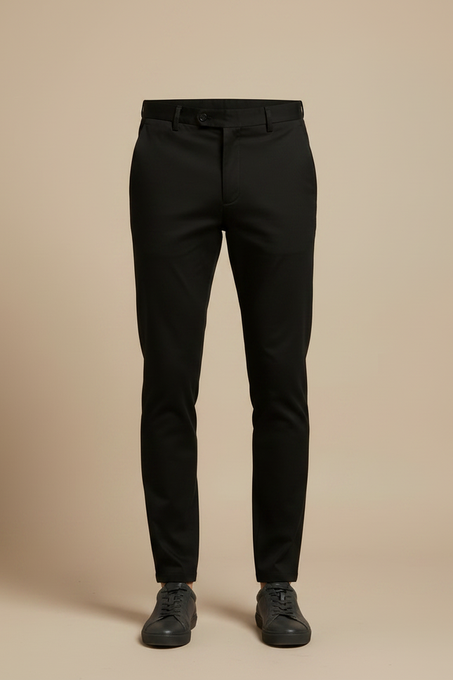 Pantalon Chino Noir Slim Homme Business Élégant Coton - vue 3
