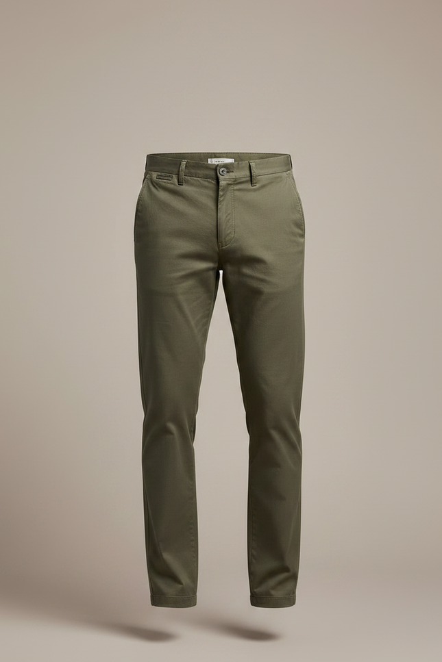 Pantalon Chino Vert Kaki - Gabardine - vue 3