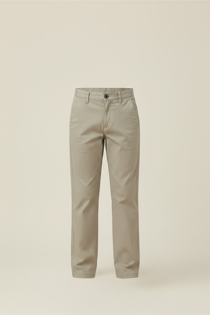 Pantalon Chino Kaki Coton Droit Garçon Décontracté - vue 3