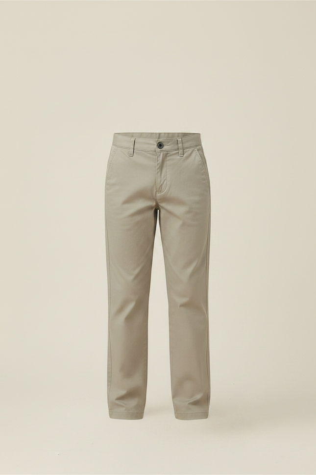 Pantalon Chino Kaki Coton Droit Garçon Décontracté - vue 3