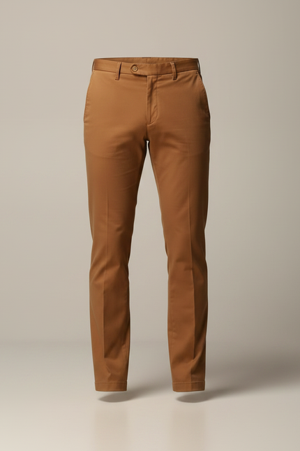 Pantalon Chino Terracotta Homme - Orange Coton - vue 3
