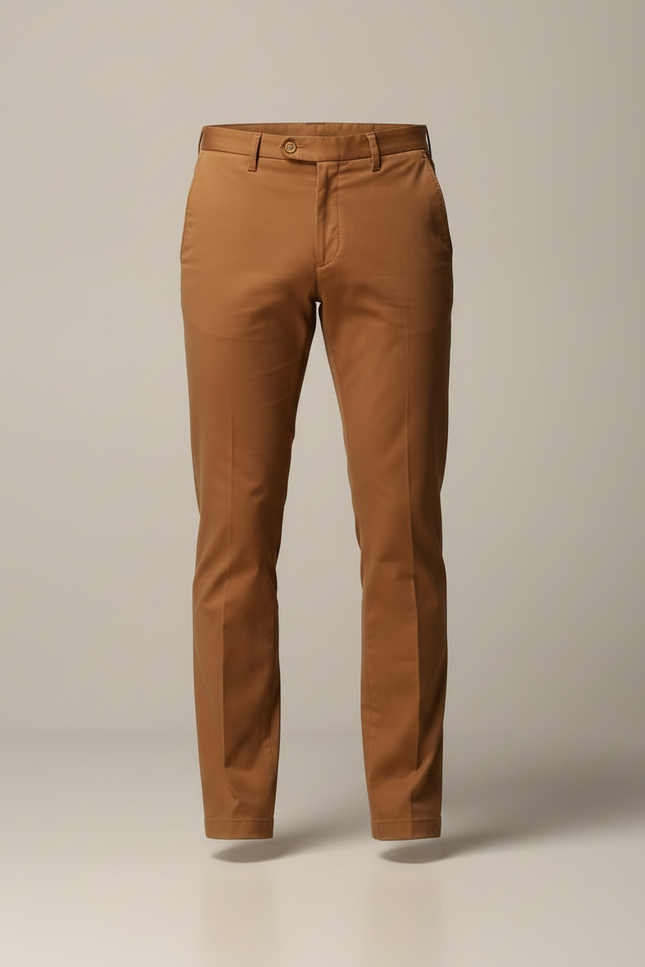 Pantalon Chino Terracotta Homme - Orange Coton - vue 3