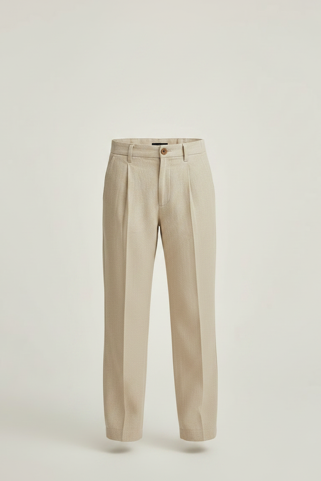 Pantalon Chino Beige Lin Ample Décontracté Enfant - vue 3