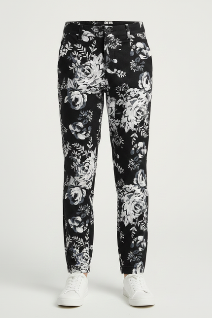 Pantalon Chino Fleuri - Imprimé Coton - vue 3