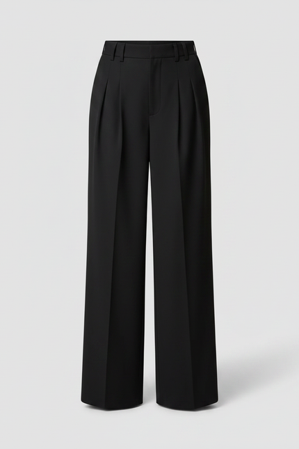 Pantalon Chino Femme Noir Coupe Ample Stretch - Gabardine - vue 3