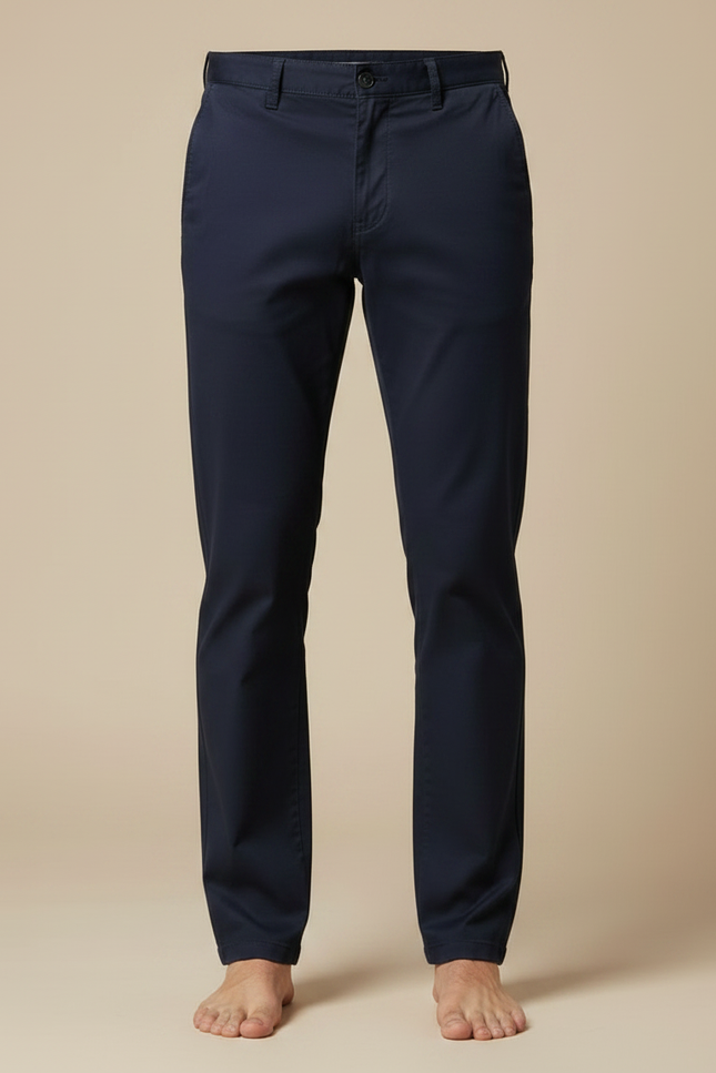 Pantalon Chino Bleu Marine Coton Slim Homme - vue 3