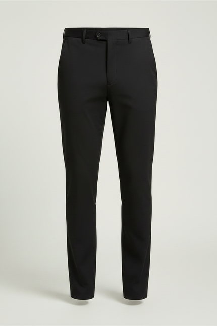Pantalon Chino Noir Slim Élastique Élégant Homme - Polyester - vue 3