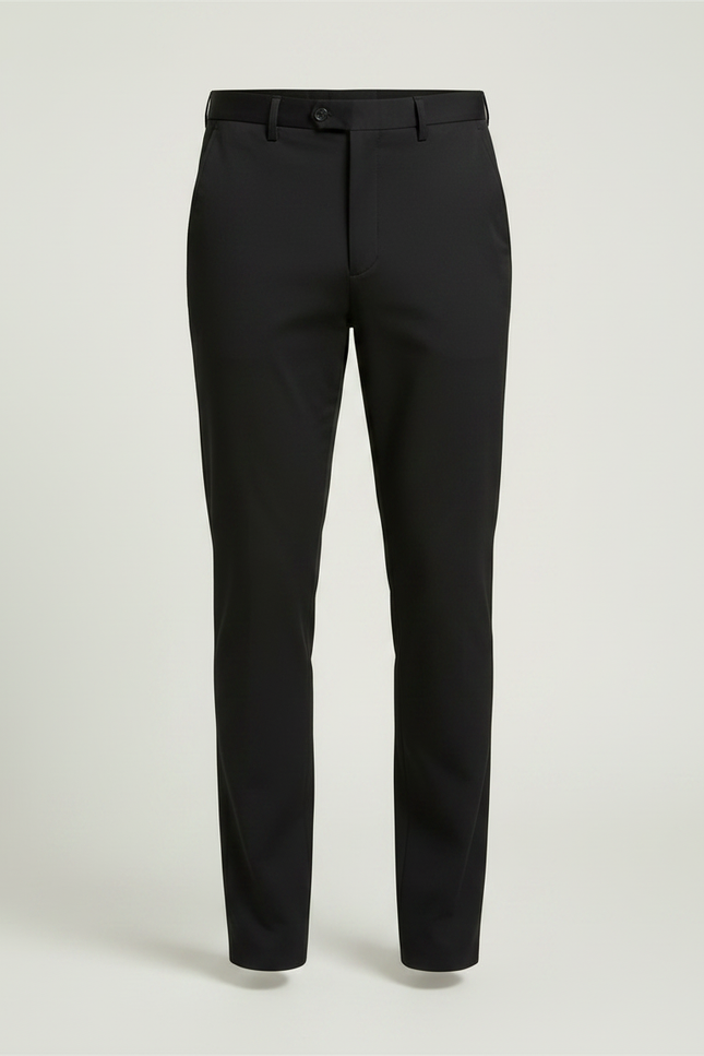 Pantalon Chino Noir Slim Élastique Élégant Homme - Polyester - vue 3