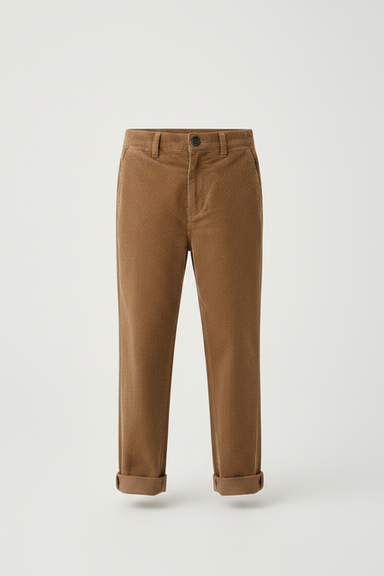 Pantalon Chino Garçon Marron Tapered - Cordé - vue 3