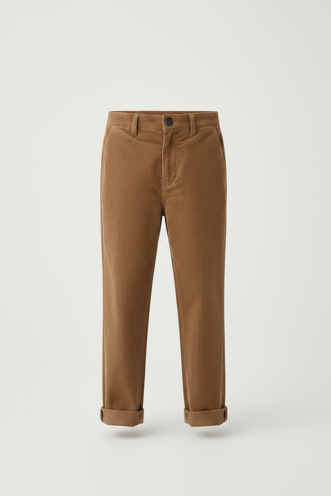 Pantalon Chino Garçon Marron Tapered - Cordé - vue 3